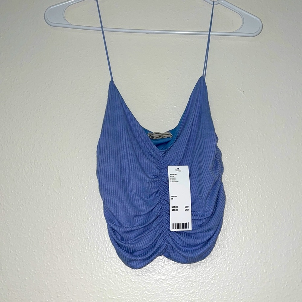 Urban outfitters blue ruched tank top
